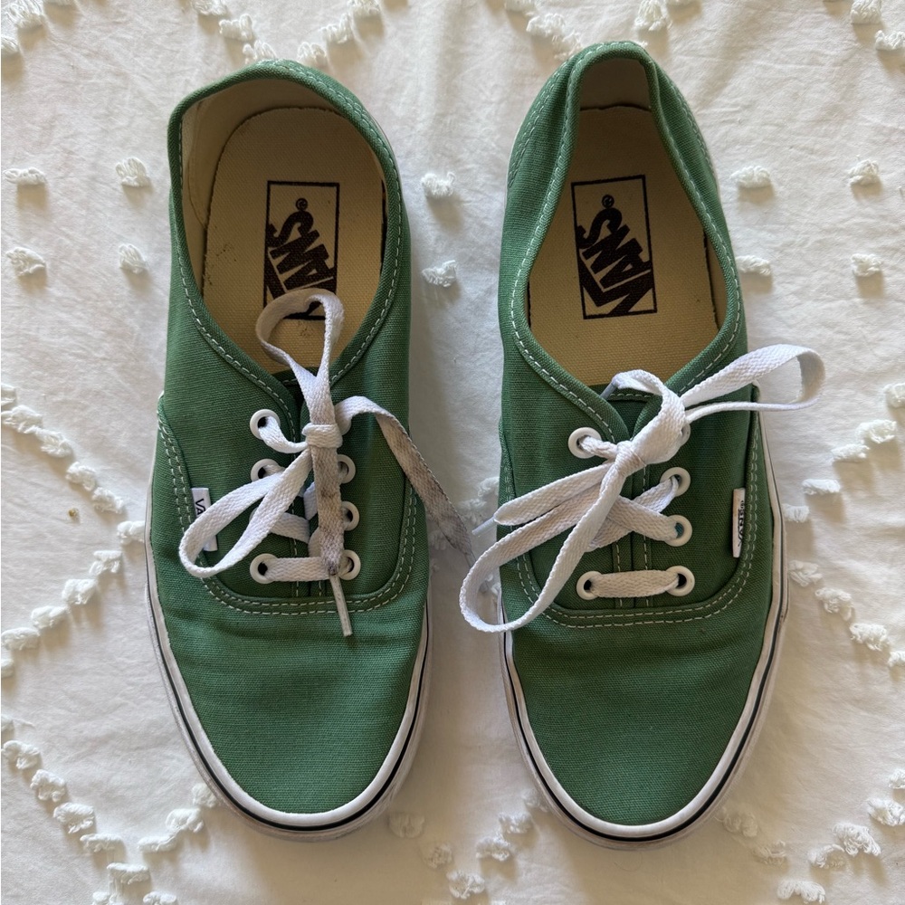 Vans Green Canvas Lace-Up Sneakers
